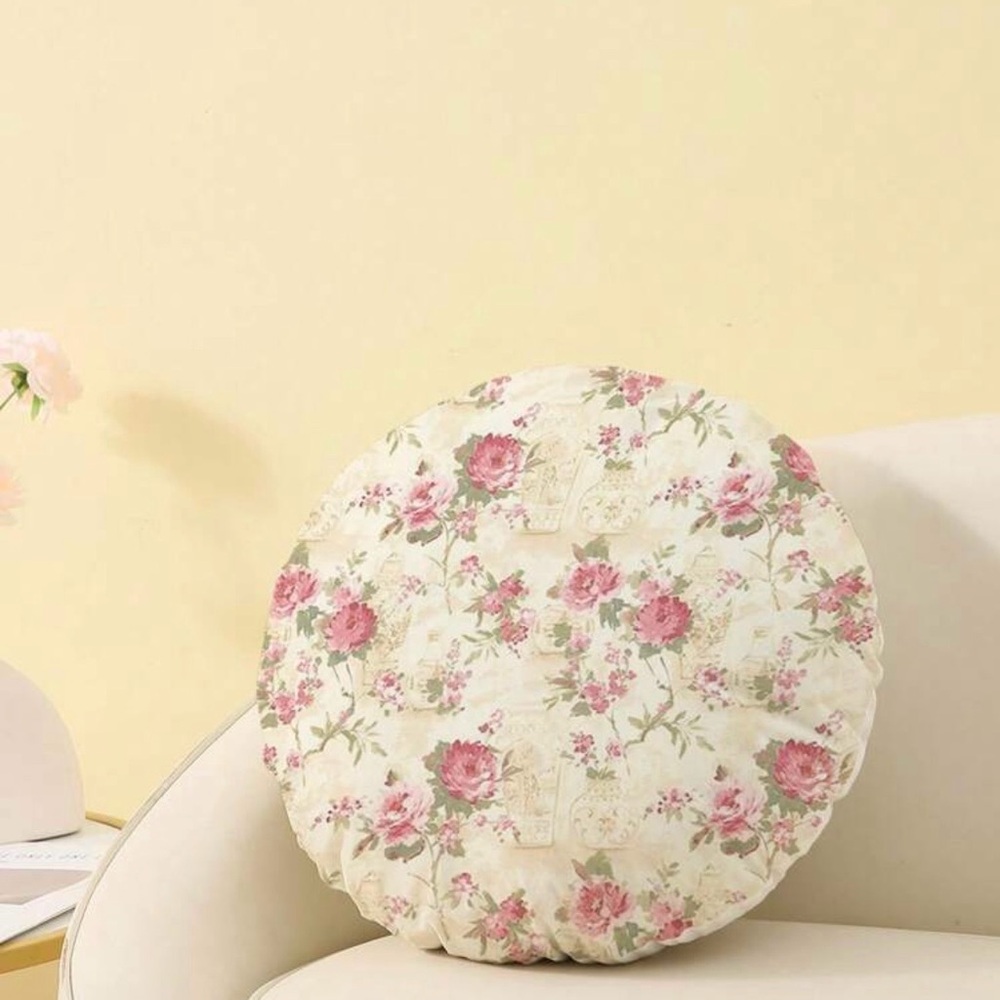 Floral Round Cushion Cover